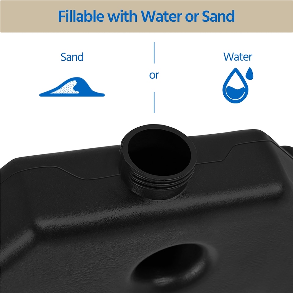 image 1 of Yaheetech 4 Piece Water or Sand Filled Patio Umbrella Base Stand-Black | Black | Black | 1