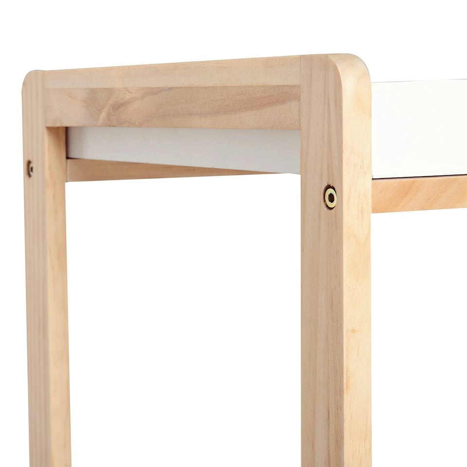 image 1 of HOMCOM Mobile Serving Trolley Kitchen Cart Pine Wood Rolling Wheels White