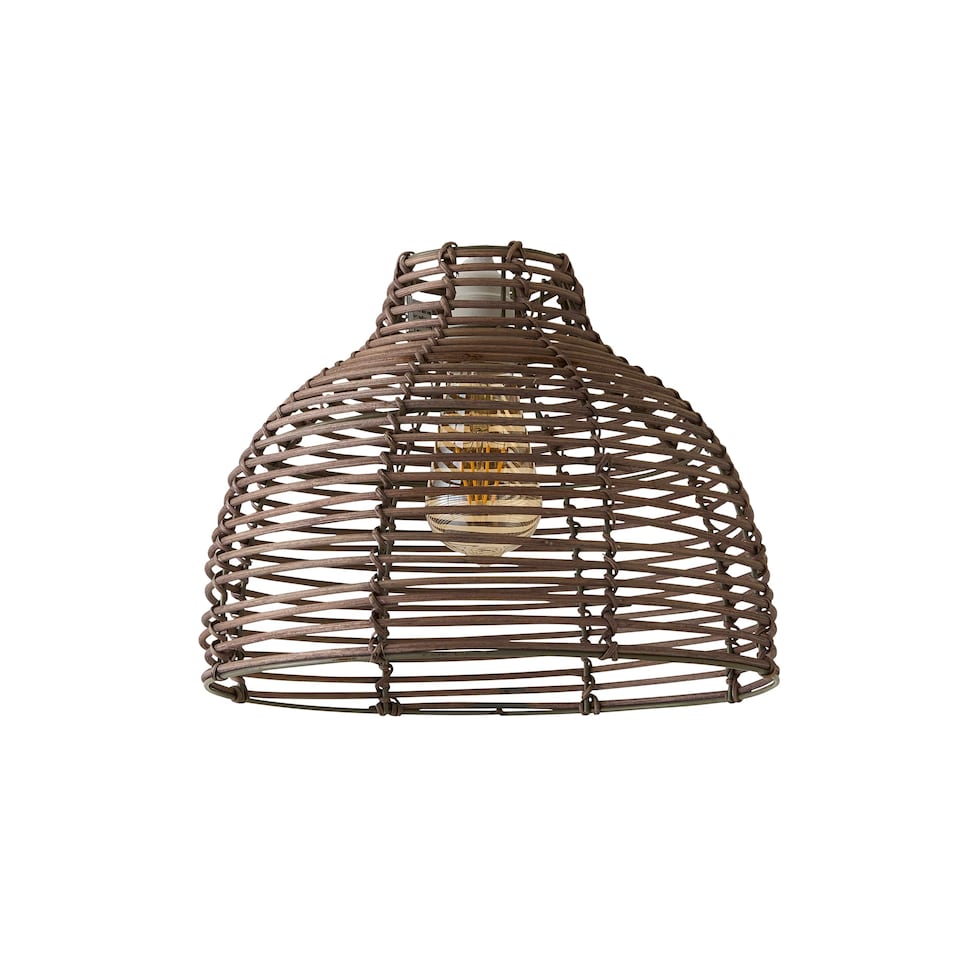 image 1 of ValueLights Lobster Wicker Rattan Grey Ceiling Pendant Light Shade | Grey