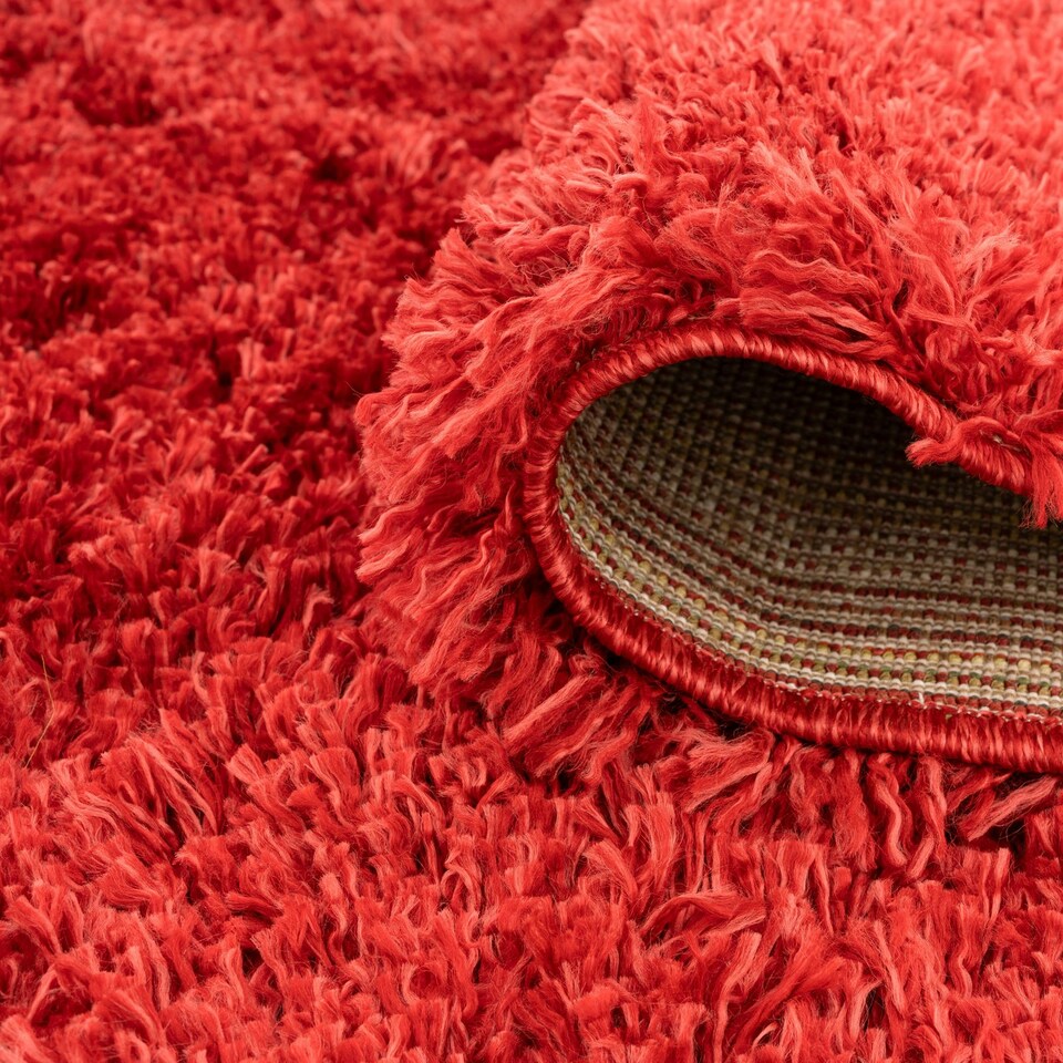 image 1 of KUKOON Red Wine Deep Pile Shaggy Living Room Area Rug 240cm x 330cm