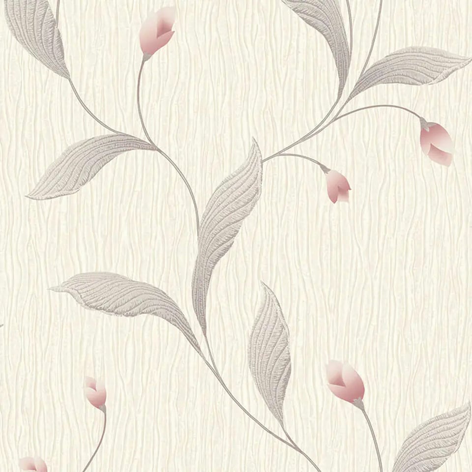 image 1 of Belgravia Tiffany Floral Trial Textured Wallpaper - Pink - 10m x 53cm Pink