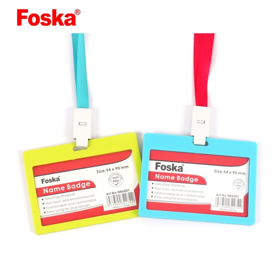 image 1 of Pack of 12 Name Badge Holders 54x90mm Assorted Colour