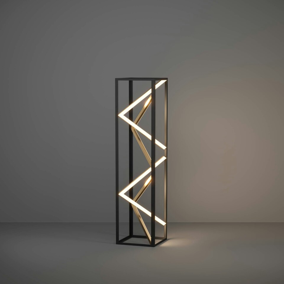 image 1 of Eglo Penela Black and Gold Floor Lamp