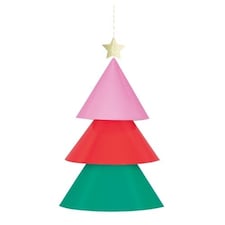 Vibrant Christmas Tree Paper Chandelier Hanging Decoration 38cm