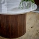 image 4 of Miel Mango Wood Coffee Table With Marble Top Brown