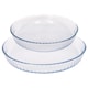 image 1 of Argon Tableware 2pc Optical Round Glass Oven Dish Set - 2 Sizes | Clear | Clear | 2 Sizes