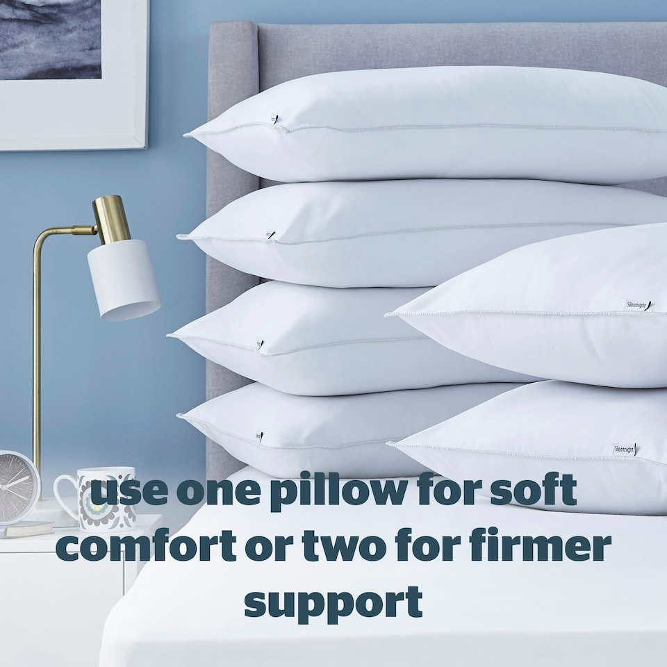 image 1 of Silentnight Superwash Bed Pillows, Hypoallergenic, Medium Support, 4 Pack