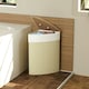 image 8 of HOMCOM 55L Laundry Hamper with Removable Washable Liner Bag, Nature Wood Finish Brown | Cream