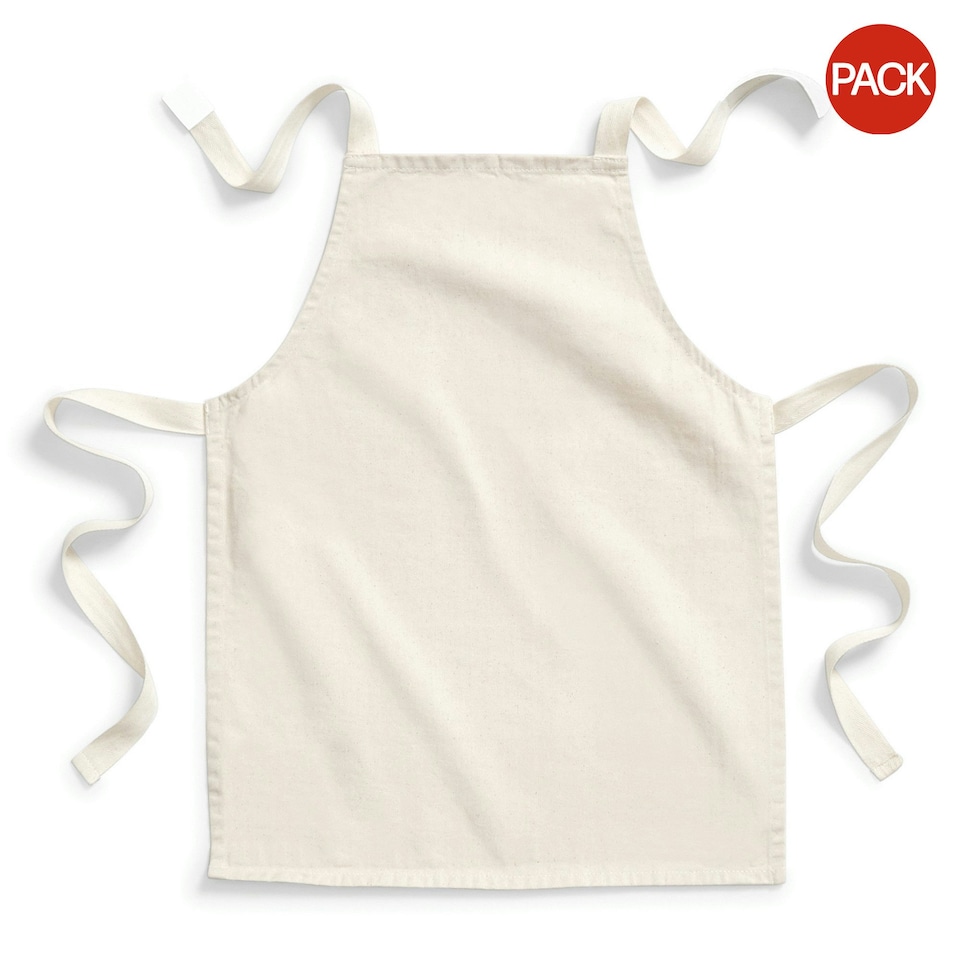 Westford Mill Childrens/Kids Junior Cotton Craft Apron (Pack of 2) - Natural - One Size