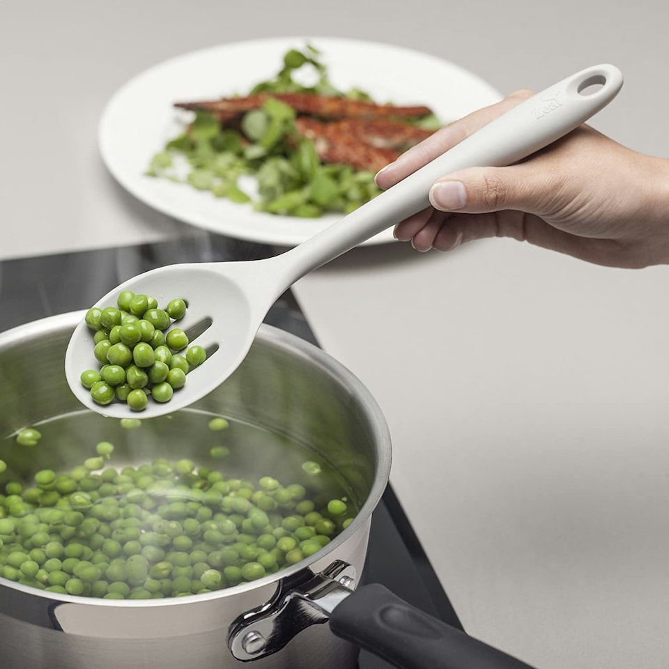 image 1 of Zeal Silicone Slotted Spoon 28cm, French Grey