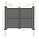 image 2 of Double Swing Gate 3000x1800mm - Aluminium - Horizontal Solid Infill and Flat Top - Grey Grey