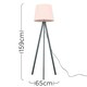 image 3 of ValueLights Modern Grey Wood Tripod Design Floor Lamp With Pink Shade