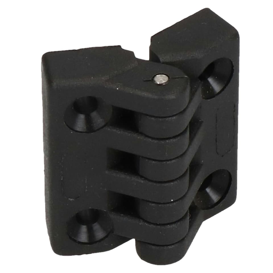 image 1 of 2 Pack Black Polyamide Hinge Reinforced Plastic 39x39mm Italian Made Industrial Black