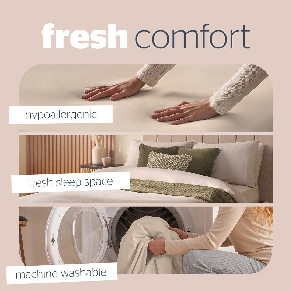 image 1 of Silentnight Supersoft Perfect Fit Fitted Sheet, Natural
