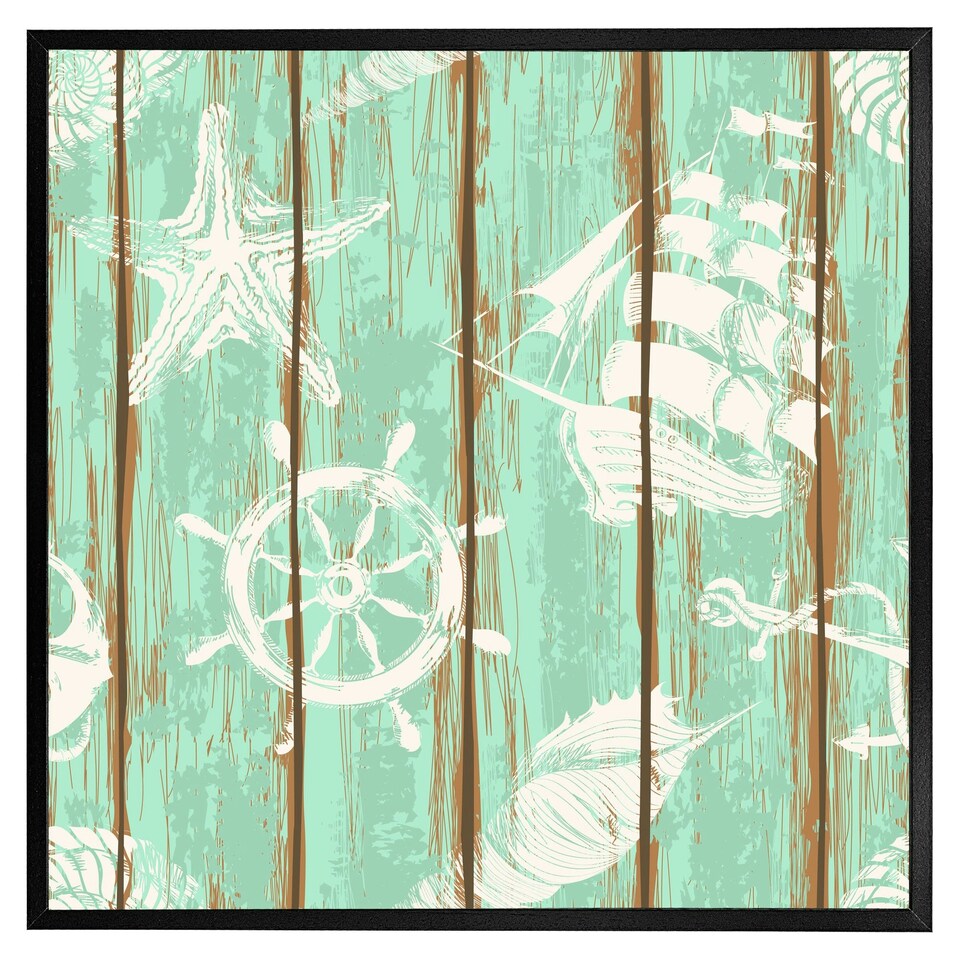 image 1 of Nautical elements oin wood (Picutre Frame) White | XL