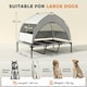 image 3 of PawHut Portable Elevated Dog Bed with Removable Canopy Grey | L