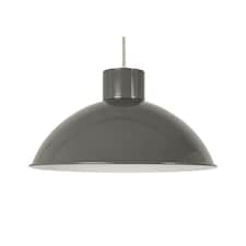 Domed - Grey Easy Fit Metal Pendant Shade Grey
