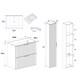 image 5 of Bathroom 800mm Vanity Set Ribbed Textured Black Modern Wall Hung Floating Cabinets Sink - Adel