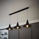 image 2 of ValueLights Civic Black Dome 3 Drop Bar Black Pendant Light | Black