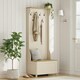 image 2 of VonHaus Hallway Unit Coat Stand with Shoe Storage Bench Cream | One Size