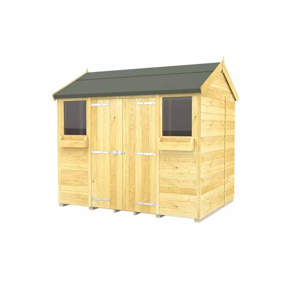 image 1 of 8 x 8 Feet Apex Summer Shed - Wood - L243 x W231 x H217 cm | Brown