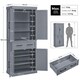 image 3 of Yaheetech Tall Pantry Cupboard with Doors and Adjustable Shelves Grey | Dark Grey