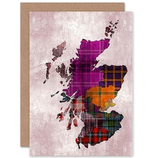 Scotland Tartan Map Scottish Card