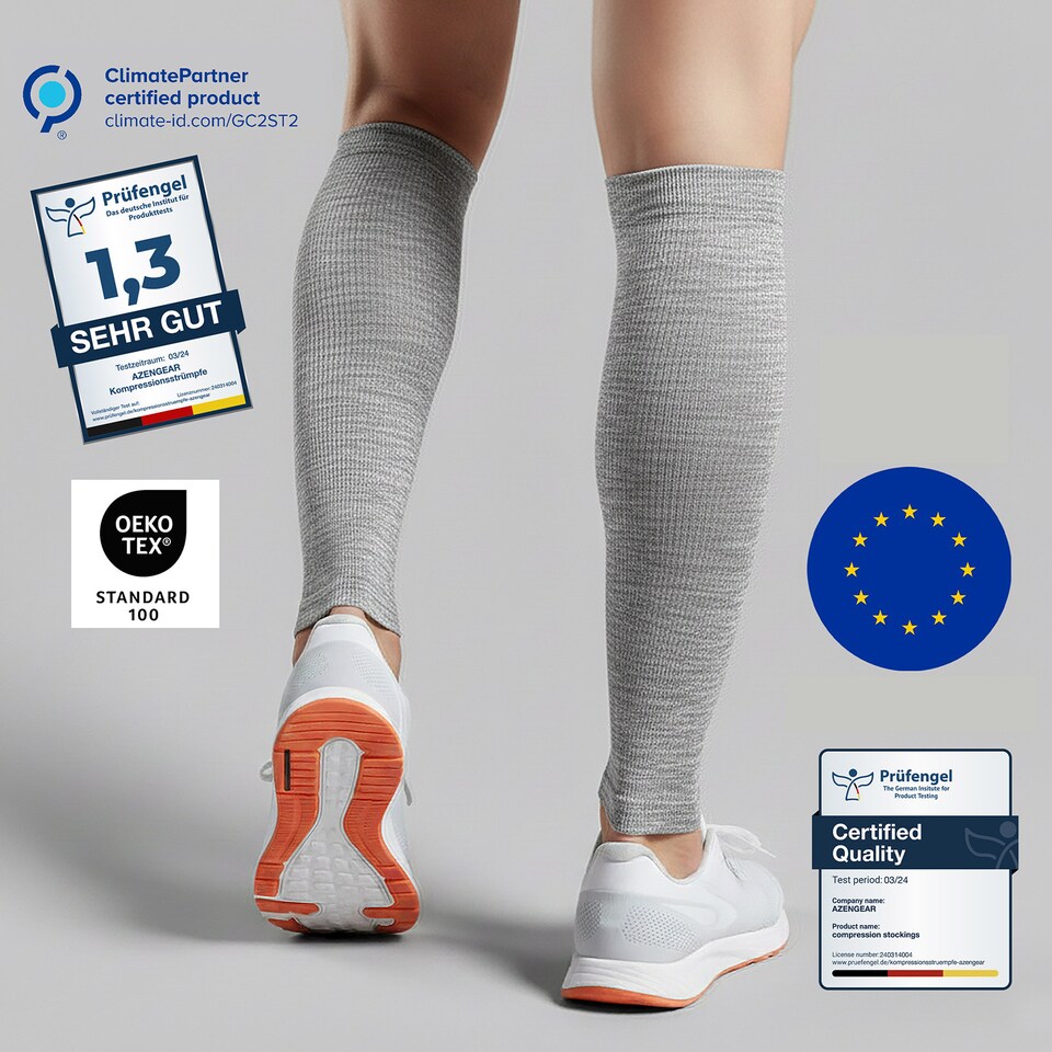 image 1 of aZengear Calf Support Compression Sleeves (Pair) for Women, Men, Running, Shin Splints