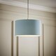 image 2 of ValueLights Reni Duck Egg Blue Fabric Ceiling Lamp Shade & Bulb (D)35cm | Blue