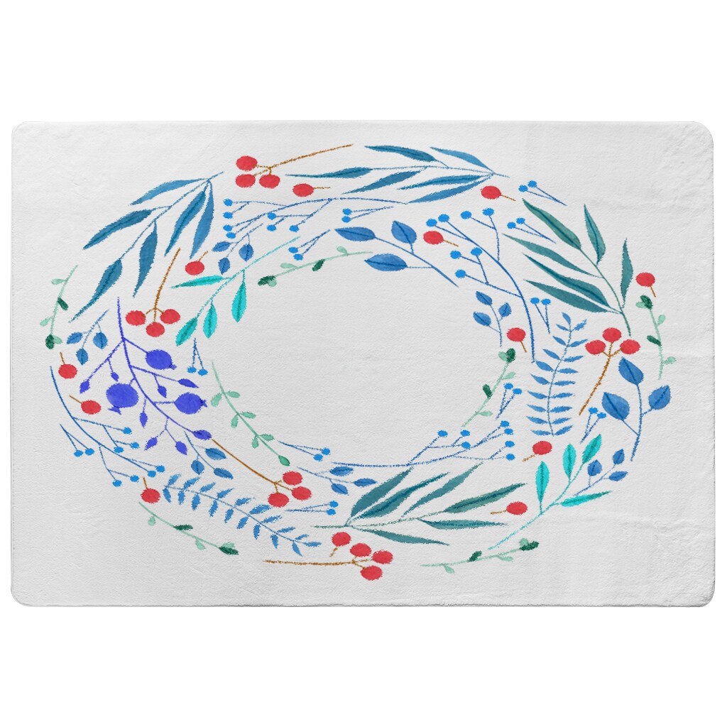 Blue Decorative Reath Rug | Multi - Tesco Groceries