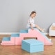 image 8 of HOMCOM 2-piece Soft Play Set, Baby Foam Climber Block for Toddler, Pink Blue
