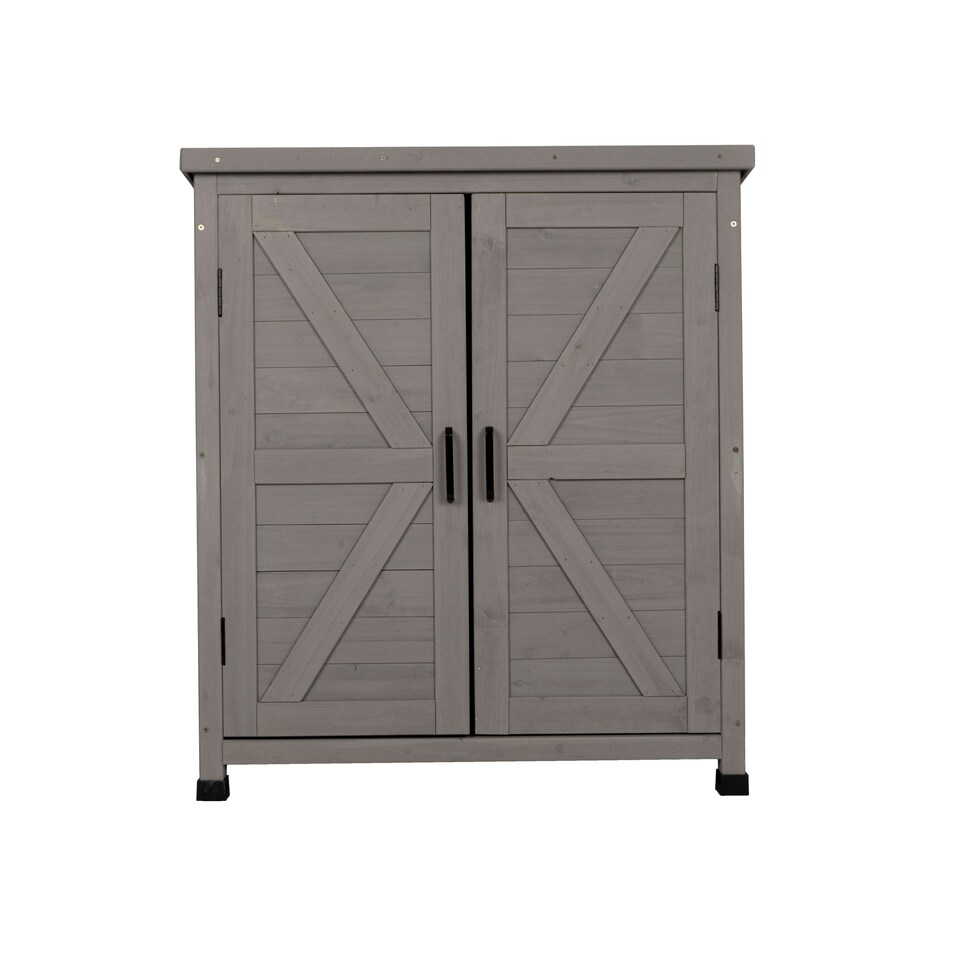 image 1 of Small Garden Wooden Storage Shed Grey
