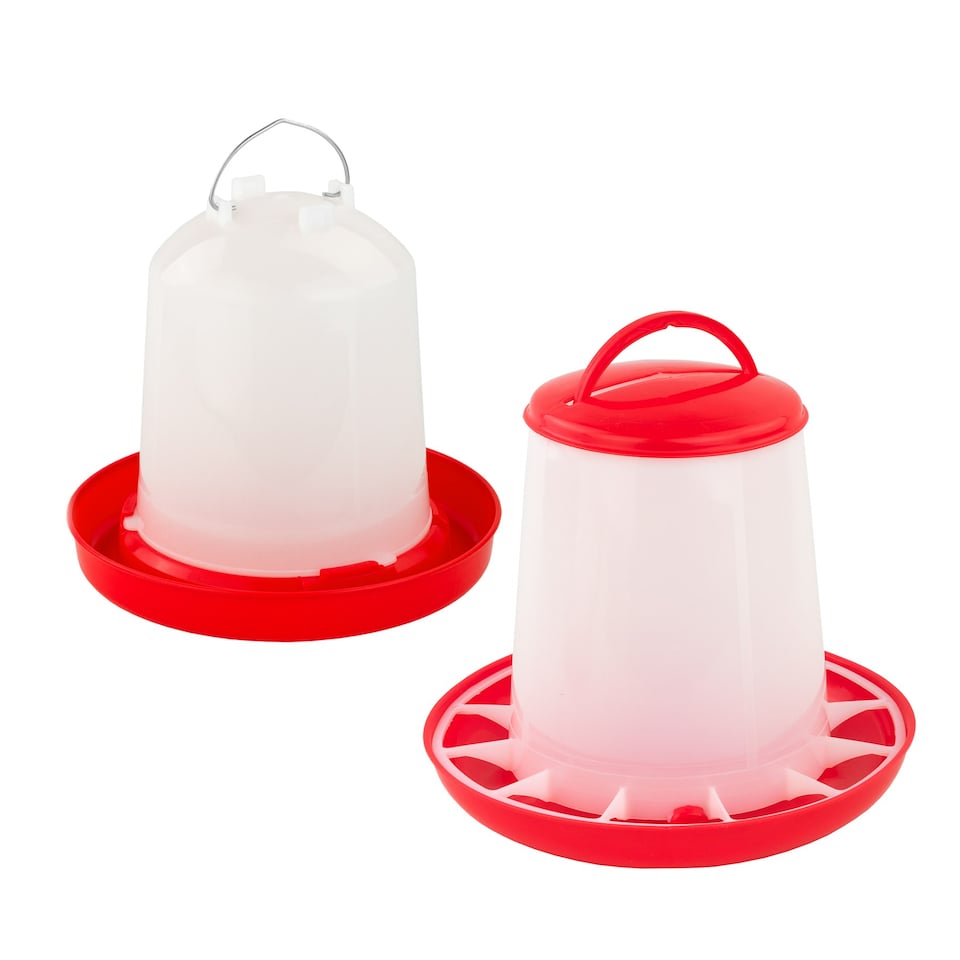 KCT 3L/3kg Automatic Chicken Feeder & Drinker Set Red
