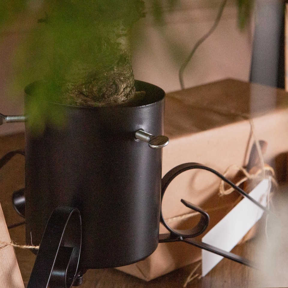 image 1 of Harbour Housewares Scroll Real Christmas Tree Stand - 3in - Black