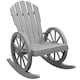 image 2 of Outsunny Wooden Adirondack Rocking Chair Reclining Armchair Outdoor Garden Furniture Patio Porch Rocker - Grey | Grey | Grey