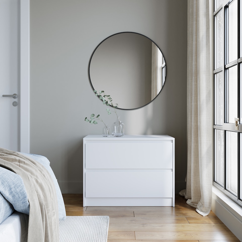 image 1 of URBNLIVING 2 Drawer Chest Storage Unit With Adjustable Feet | Multi | White | 1