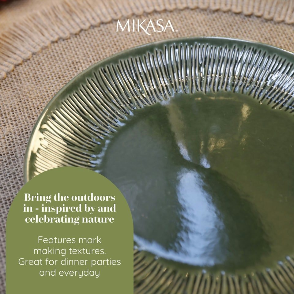 image 1 of Mikasa Dinner Set Green Ceramic 12 Piece