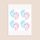 image 3 of He or She Gender Reveal Square Stickers 95mm - Sheet of 4