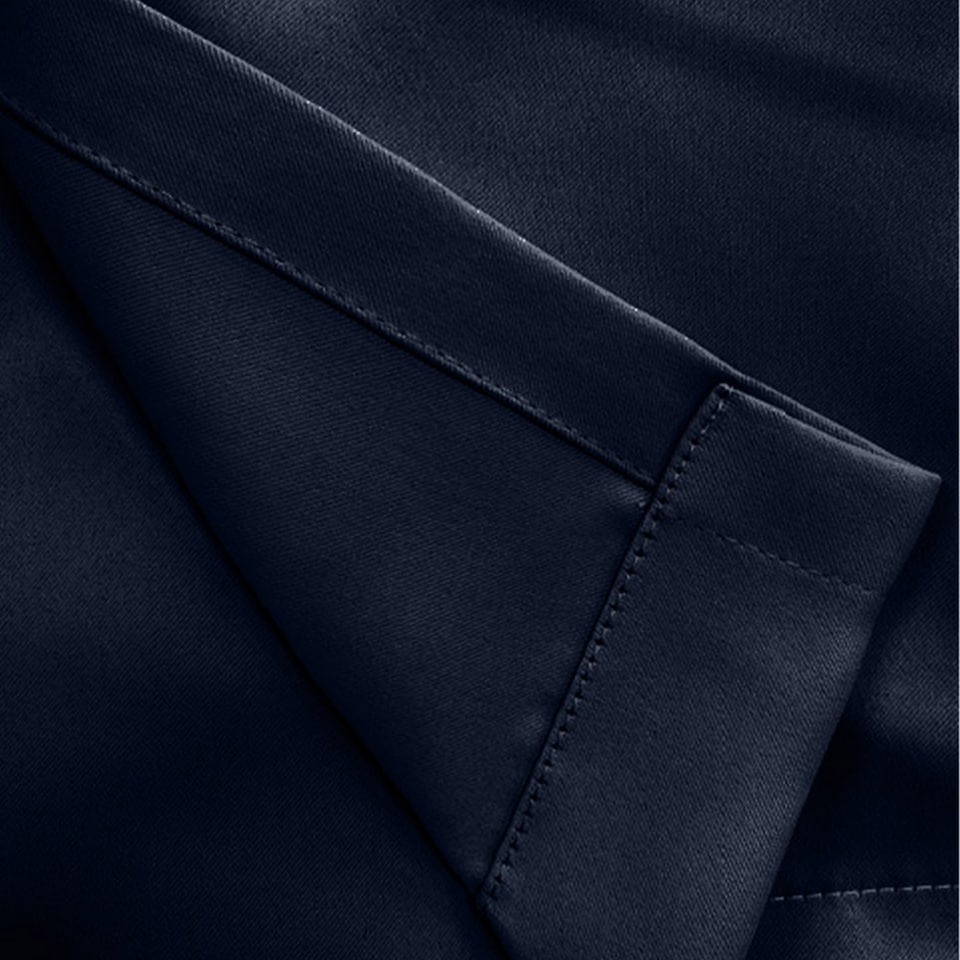 image 1 of Enhanced Living Nightfall Plain Supersoft Navy Thermal Blockout Eyelet Curtains (PAIR) - 66 x 72 inch (168 x 183cm)