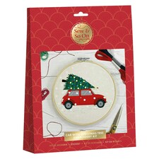 Embroidery Kit - Car with Christmas Tree