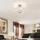 image 9 of HOMCOM Semi Flush Mount Modern Crystal Chandelier Ceiling Light