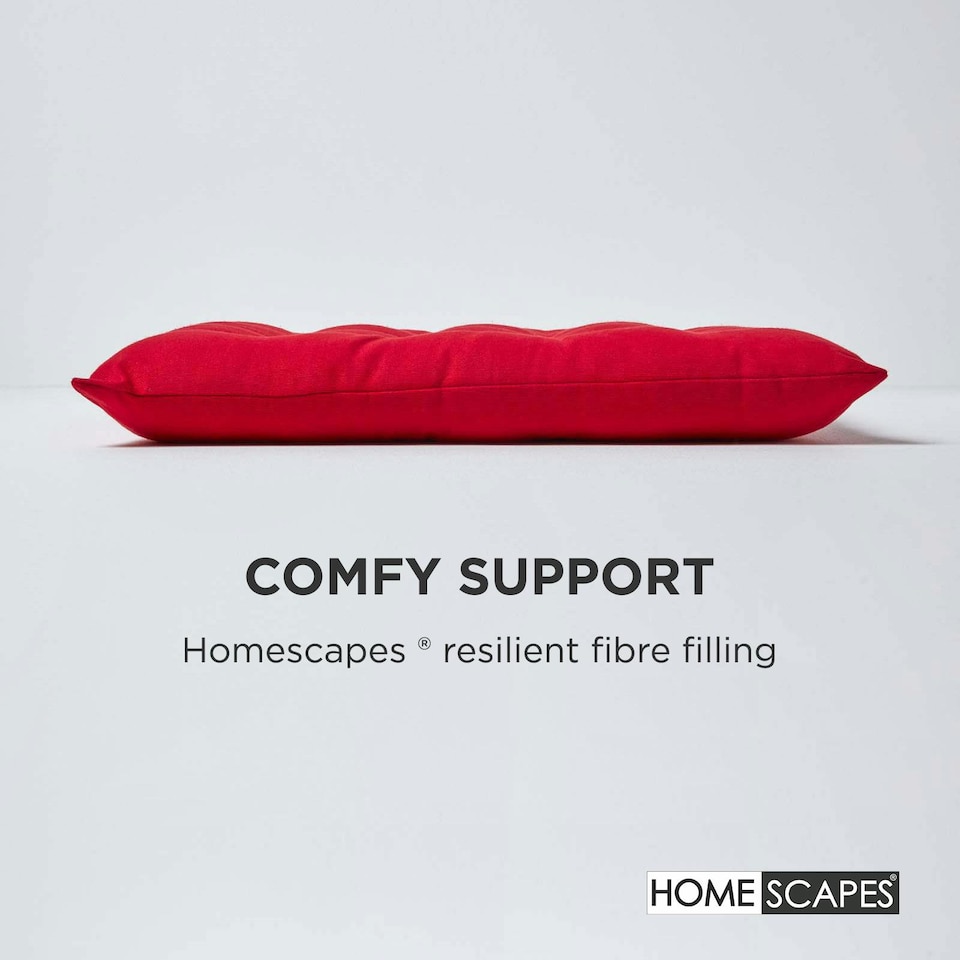 image 1 of Homescapes Seat Pad Luxury Cotton Indoor Outdoor Garden Dining Cushion | Red | 40 x 40 cm | 1