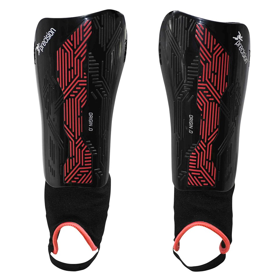 Precision Origin.0 Shin & Ankle Guards - Black/Red - XSmall - PRA216XSS - Black/Red - XSmall - PRA216XSS