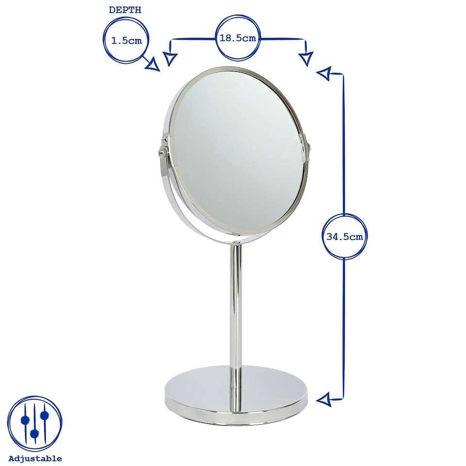 image 1 of Harbour Housewares Pedestal Mirror - 18.5cm x 34.5cm - Gold Gold