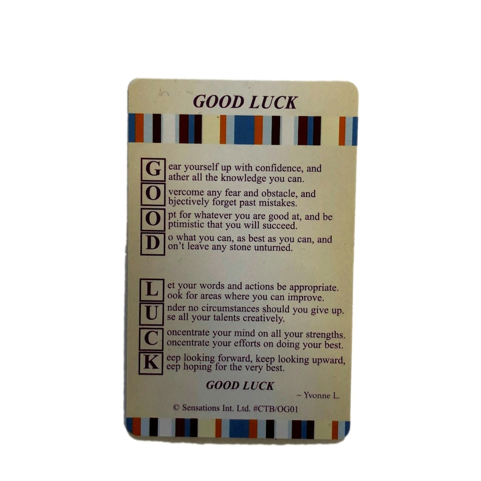 image 1 of GOOD LUCK Sentimental Keepsake Wallet / Purse Card