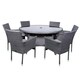 image 1 of Malaga 6 Seater Stacking Dining Set with Cushion - Synthetic Rattan - L140 x W140 x H74 cm - Slate Grey