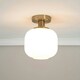 image 3 of ValueLights Calpe Frosted Glass Shade Flush Gold Ceiling Light