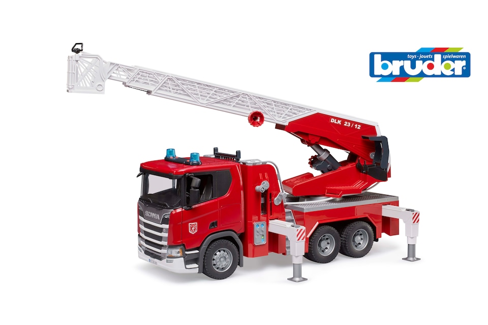 image 1 of Bruder Scania Super 560R Fire engine with ladder, waterpump and L S Detailed Vehicle & Playset Model