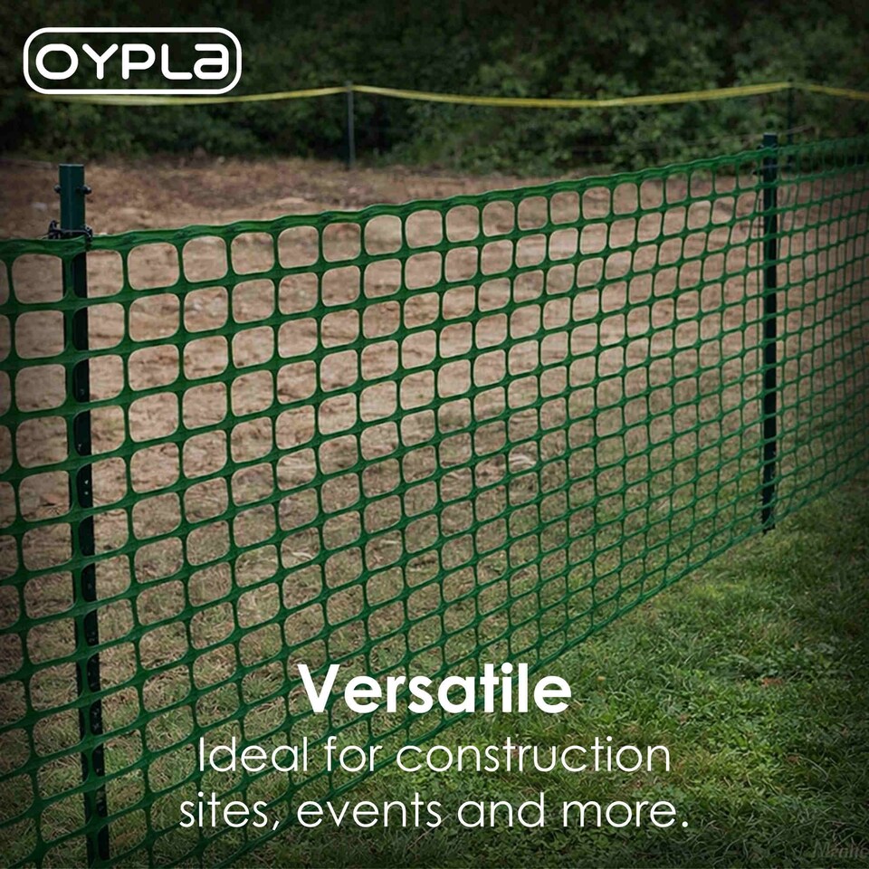 image 1 of Heavy Duty Green Safety Barrier Mesh Fencing 1mtr x 50mtr | Green | 1