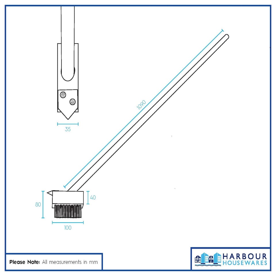 image 1 of Harbour Housewares Wooden Long Handle Weed Brush - 120cm